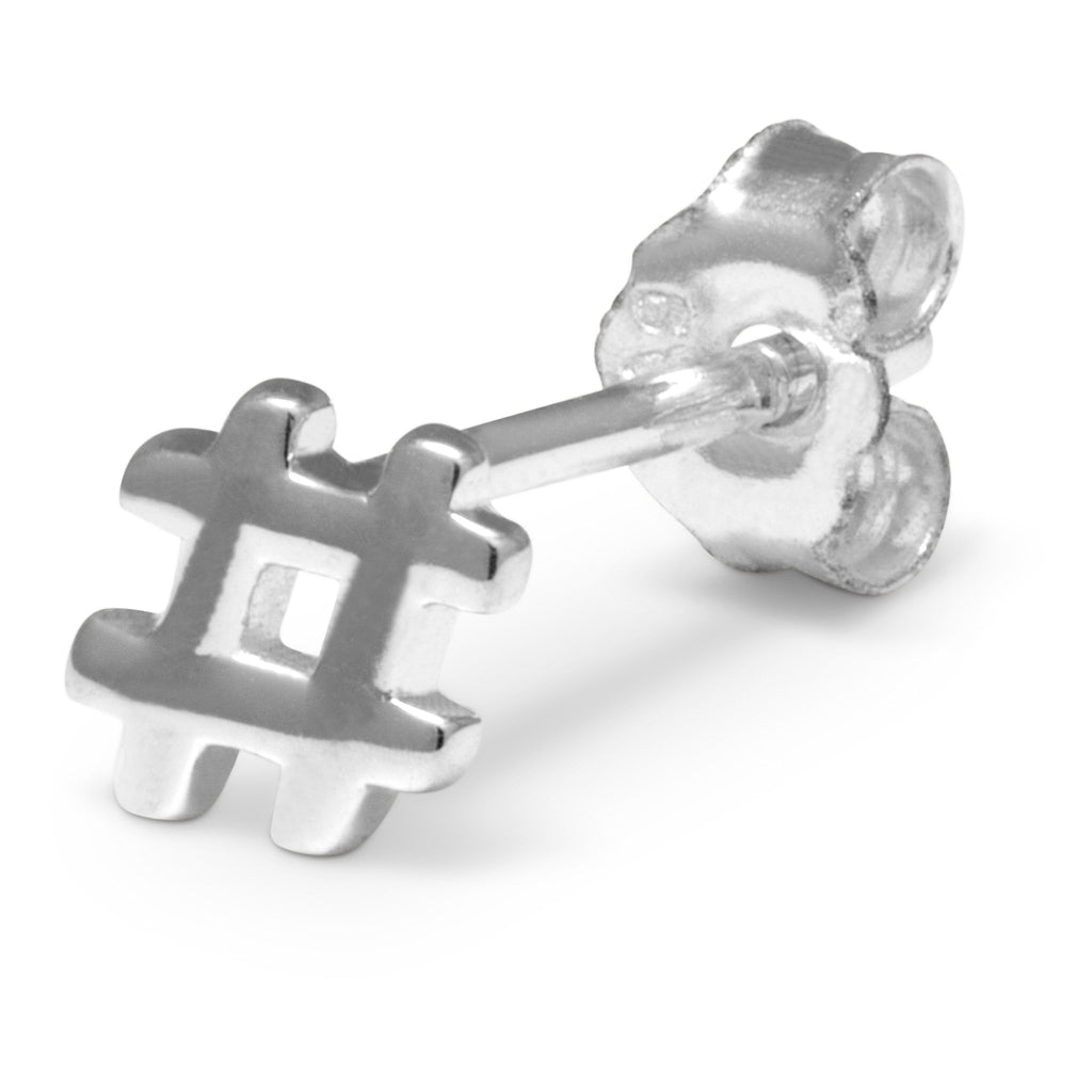 LULU Copenhagen Hashtag boucle d'oreille 1 pièce Ear stud, 1 pcs Silver