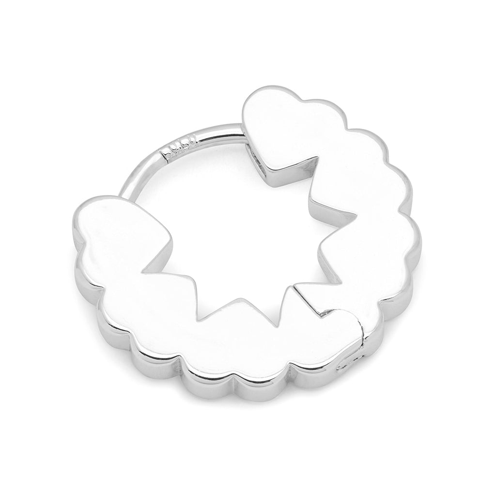 LULU Copenhagen Heart Hoops Paire Hoops Silver Plated