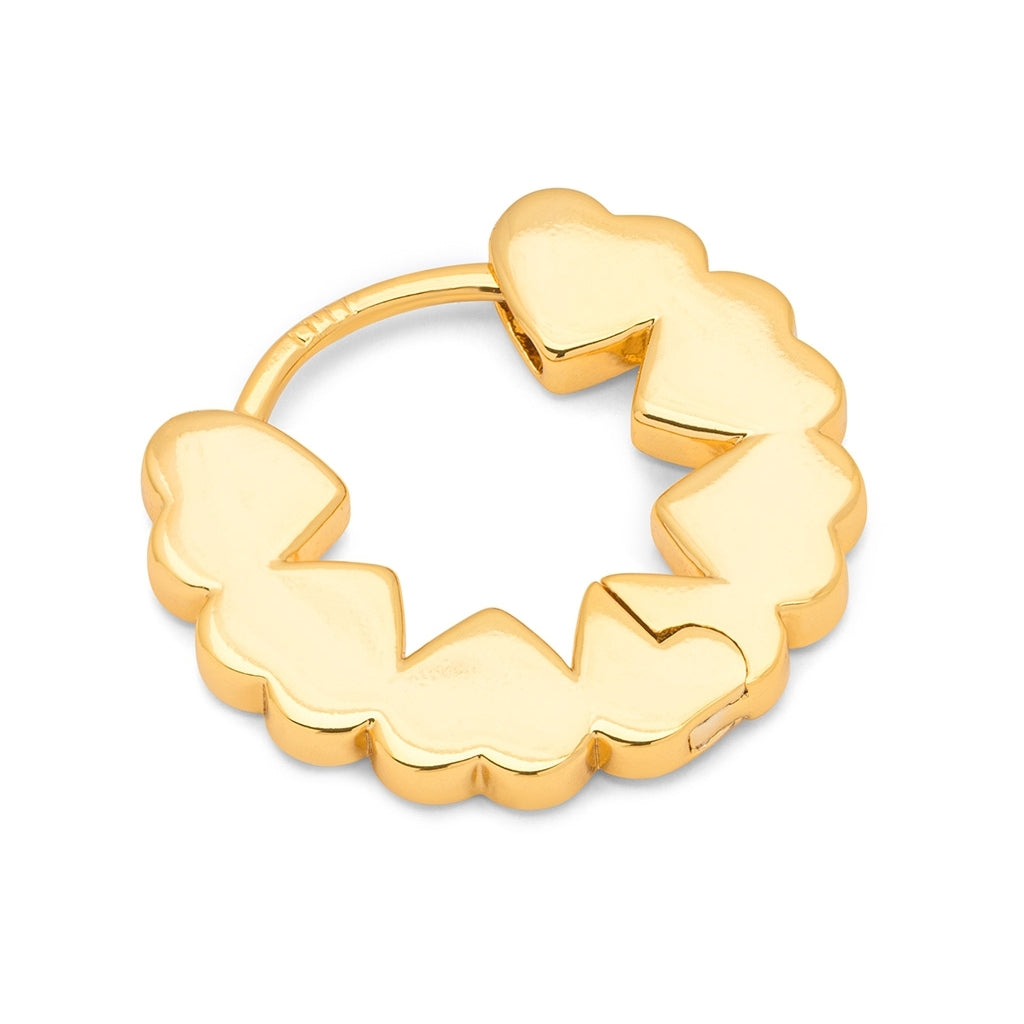 LULU Copenhagen Heart Hoops Paire Hoops Gold Plated