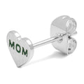 Heart Mom boucle d'oreille 1 pièce plaqué argent - Green
