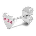 Heart Mom boucle d'oreille 1 pièce plaqué argent - Pink