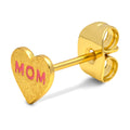 Heart Mom boucle d'oreille 1 pièce plaqué or - Pink
