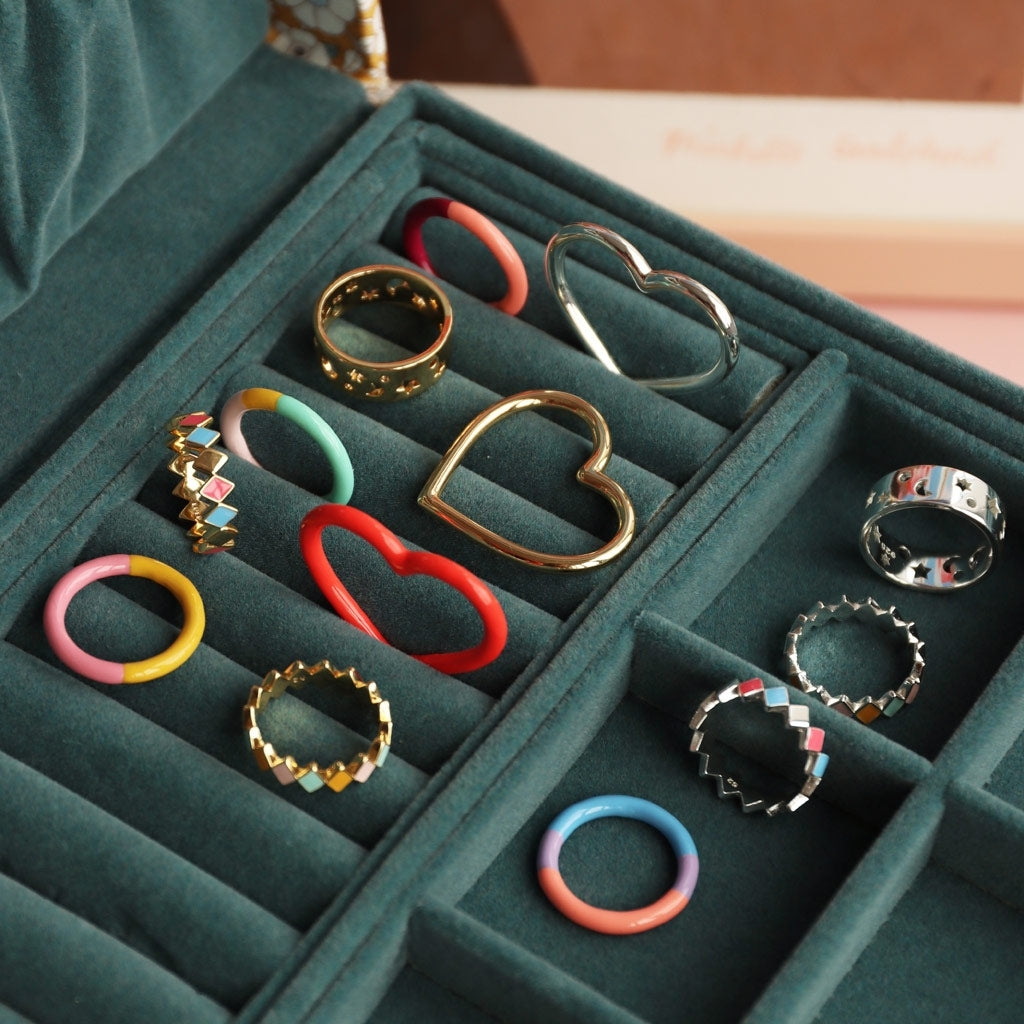 LULU Copenhagen Heart Ring émail Rings Lipstick Red