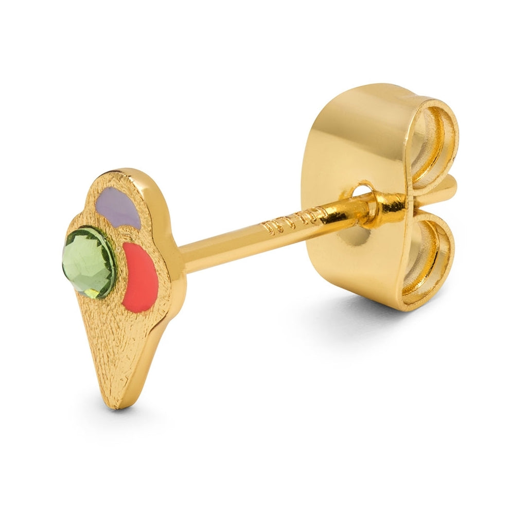LULU Copenhagen Ice Cone Crystal earring 1 pcs Ear stud, 1 pcs Gold Plated