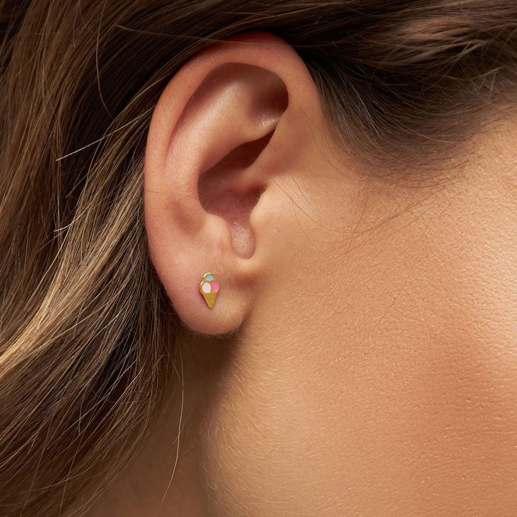 LULU Copenhagen Ice cone boucle d'oreille 1 pièce Ear stud, 1 pcs Gold Plated