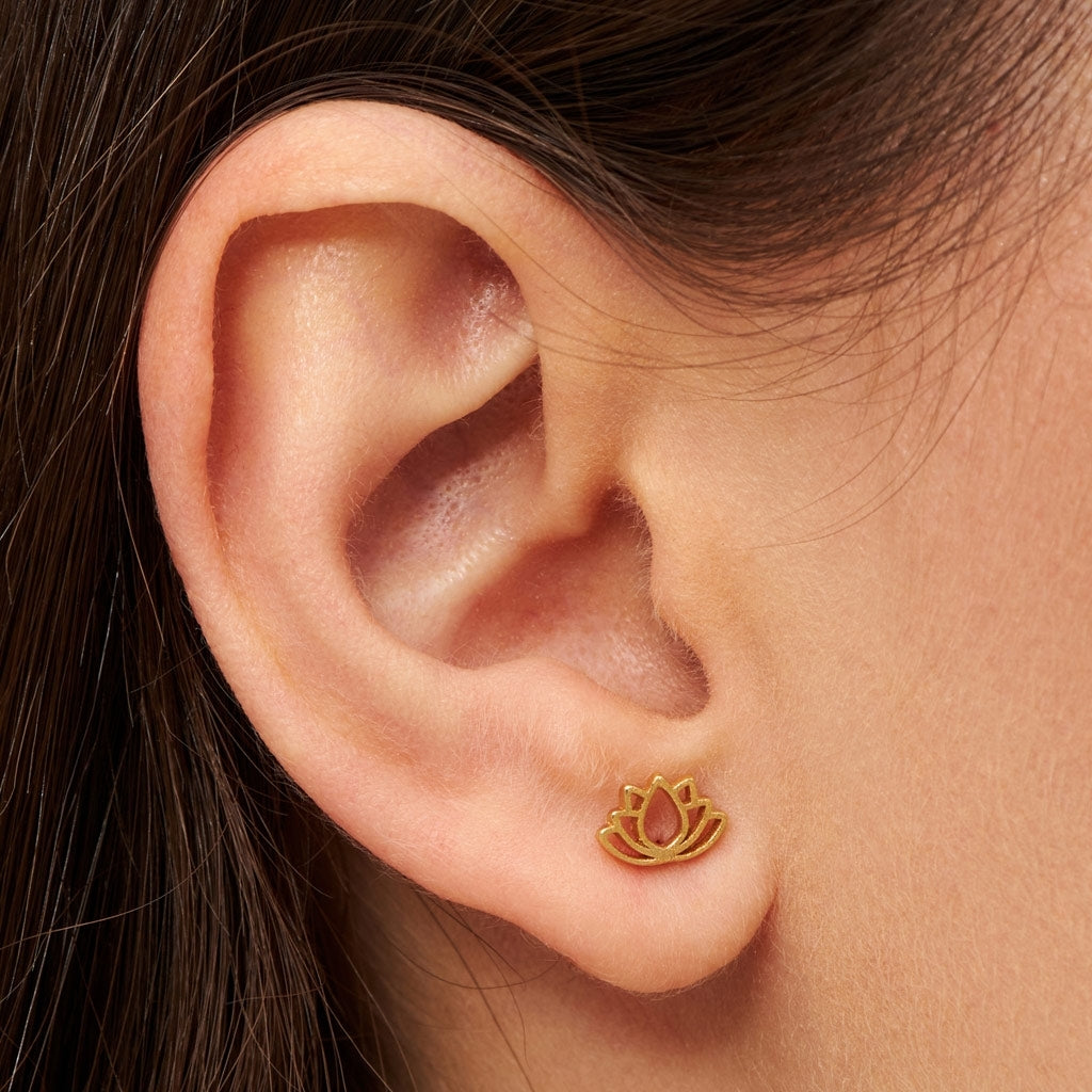 LULU Copenhagen Lotus boucle d'oreille 1 pièce Ear stud, 1 pcs Gold Plated