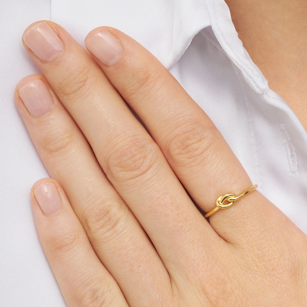 LULU Copenhagen Love Knot Ring en argent plaqué or Rings Gold Plated