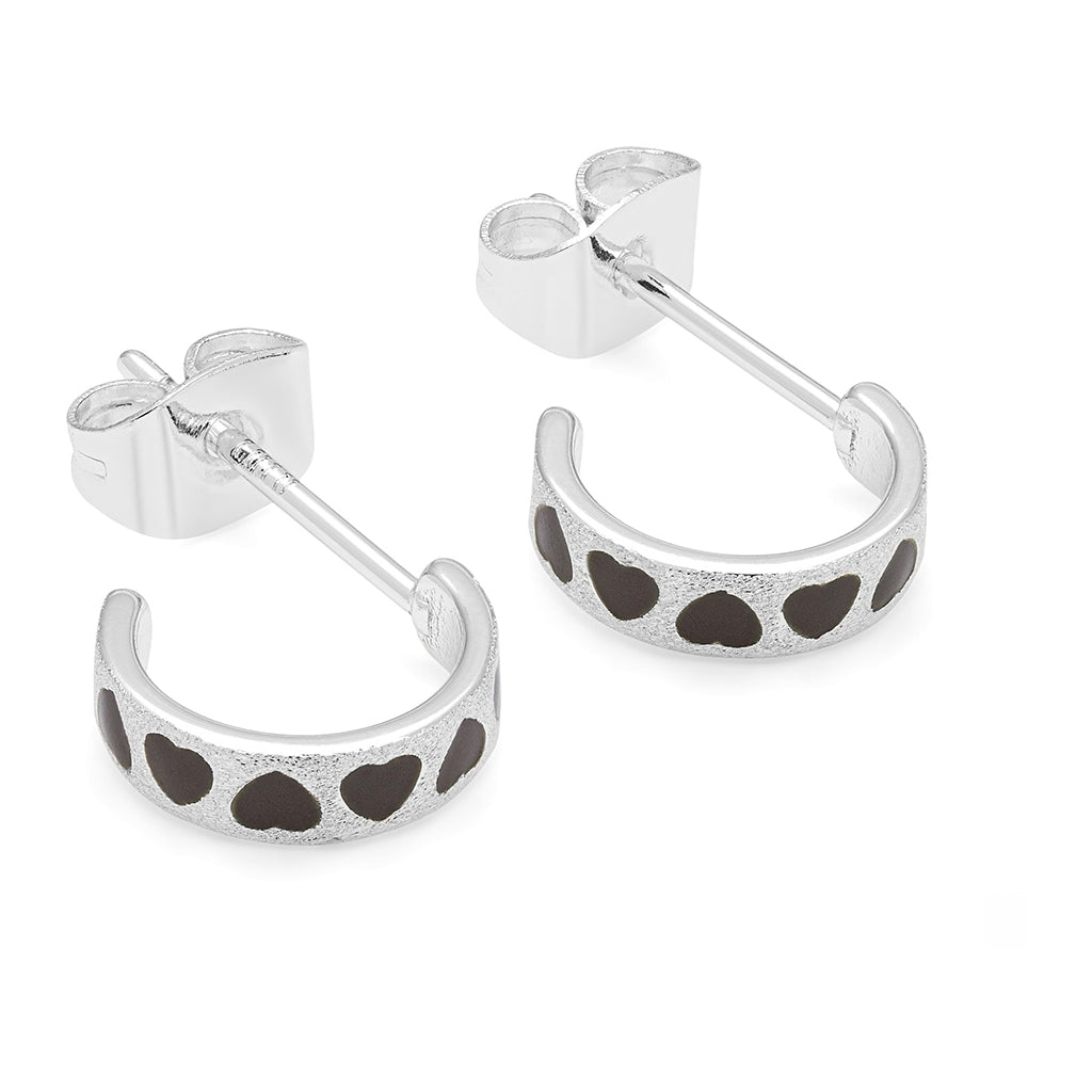 LULU Copenhagen Love Repeat hoops paires - Plaqué argent Hoops Cocoa Powder