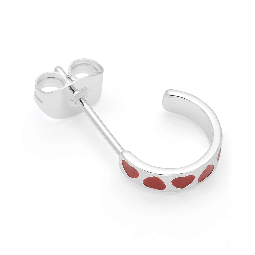 LULU Copenhagen Love Repeat hoops paires - Plaqué argent Hoops Passion Red