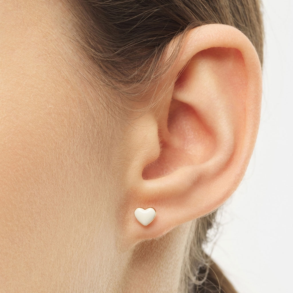 LULU Copenhagen Love U Boucle d'oreille 1 pièce Ear stud, 1 pcs Coconut Milk