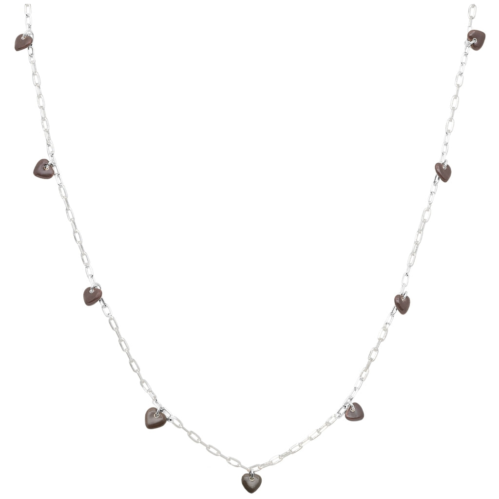 LULU Copenhagen Love U Collier plaqué argent Necklaces Cocoa Powder