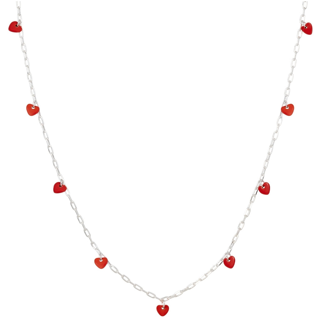 LULU Copenhagen Love U Collier plaqué argent Necklaces Passion Red