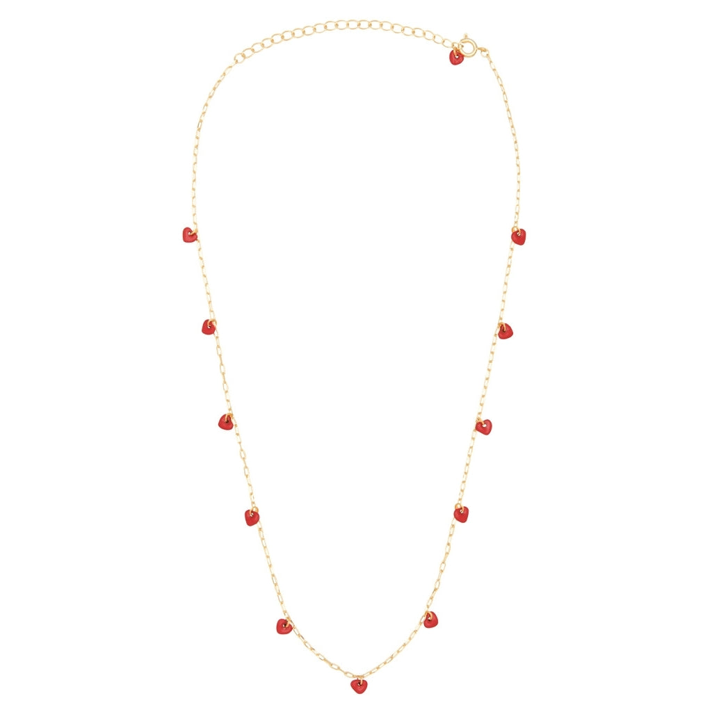 LULU Copenhagen Love U Collier plaqué or Necklaces Passion Red
