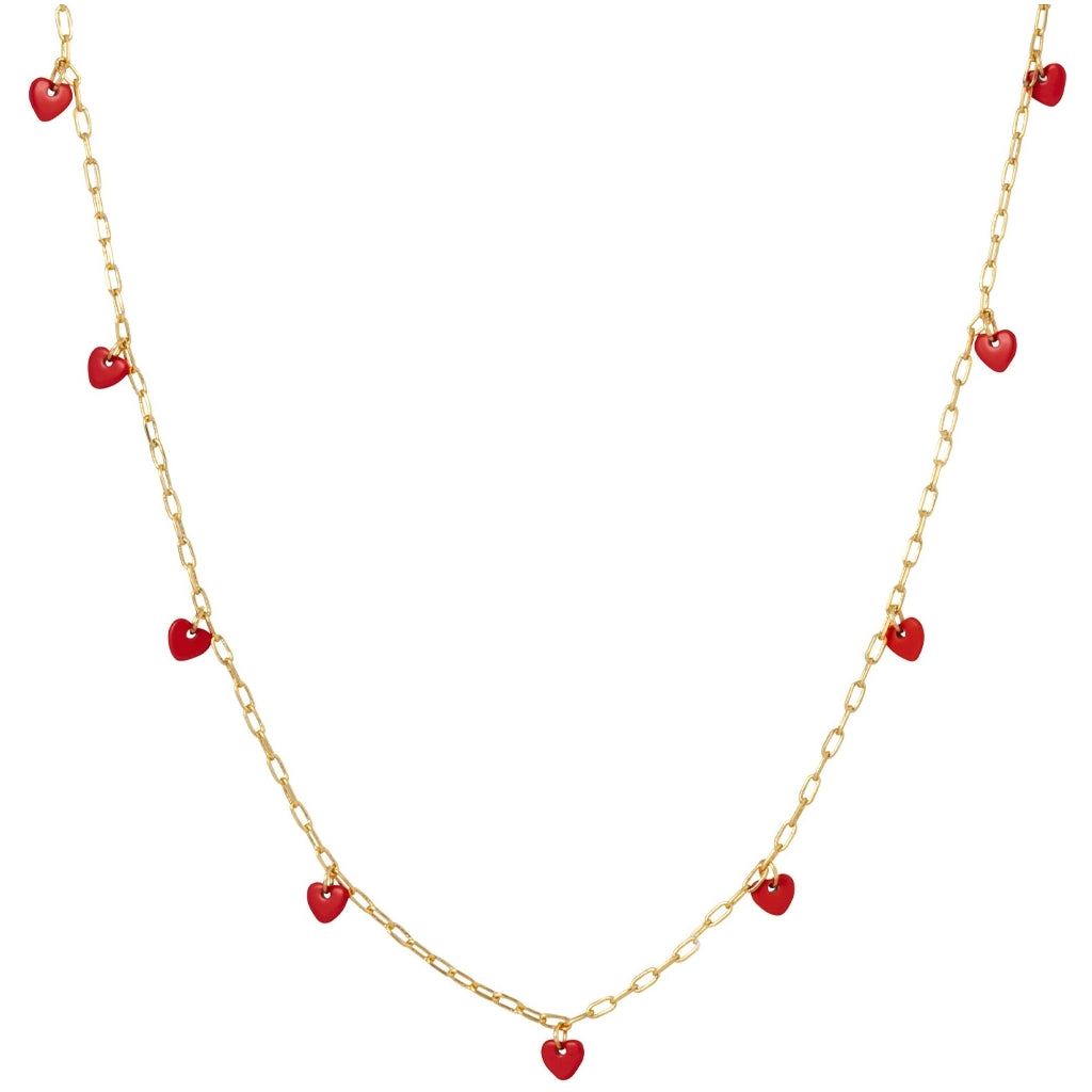 LULU Copenhagen Love U Collier plaqué or Necklaces Passion Red