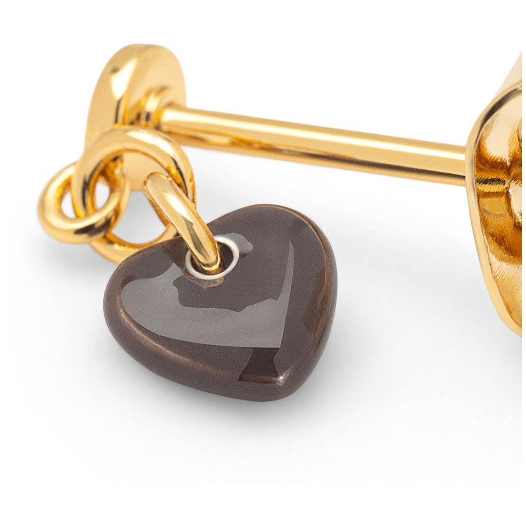 LULU Copenhagen Love U Dangling boucle d'oreille 1 pièce Ear stud, 1 pcs Cocoa Powder