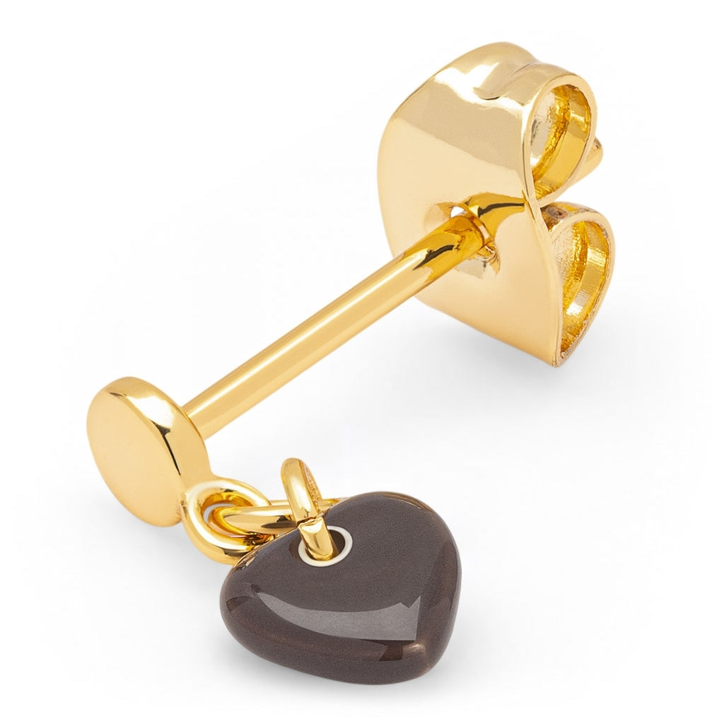 LULU Copenhagen Love U Dangling boucle d'oreille 1 pièce Ear stud, 1 pcs Cocoa Powder