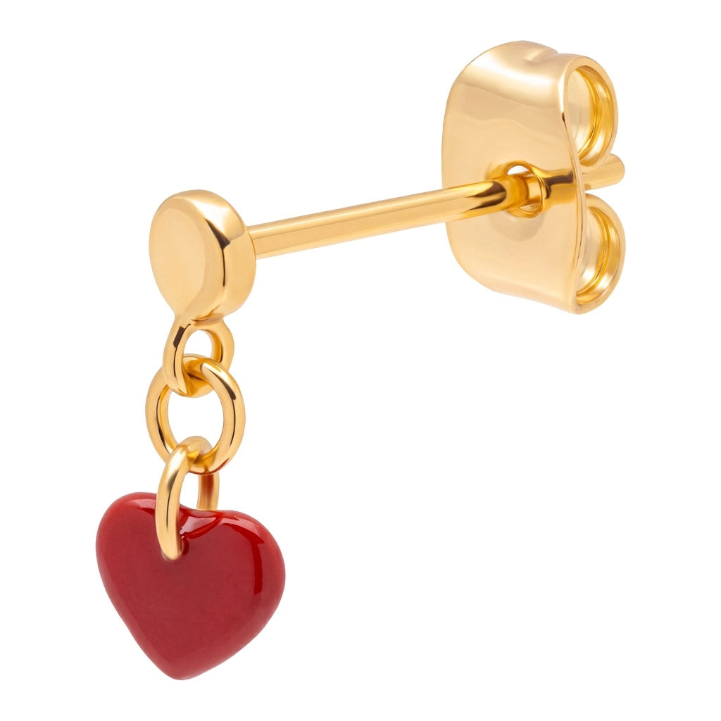 LULU Copenhagen Love U Dangling boucle d'oreille 1 pièce Ear stud, 1 pcs Passion Red