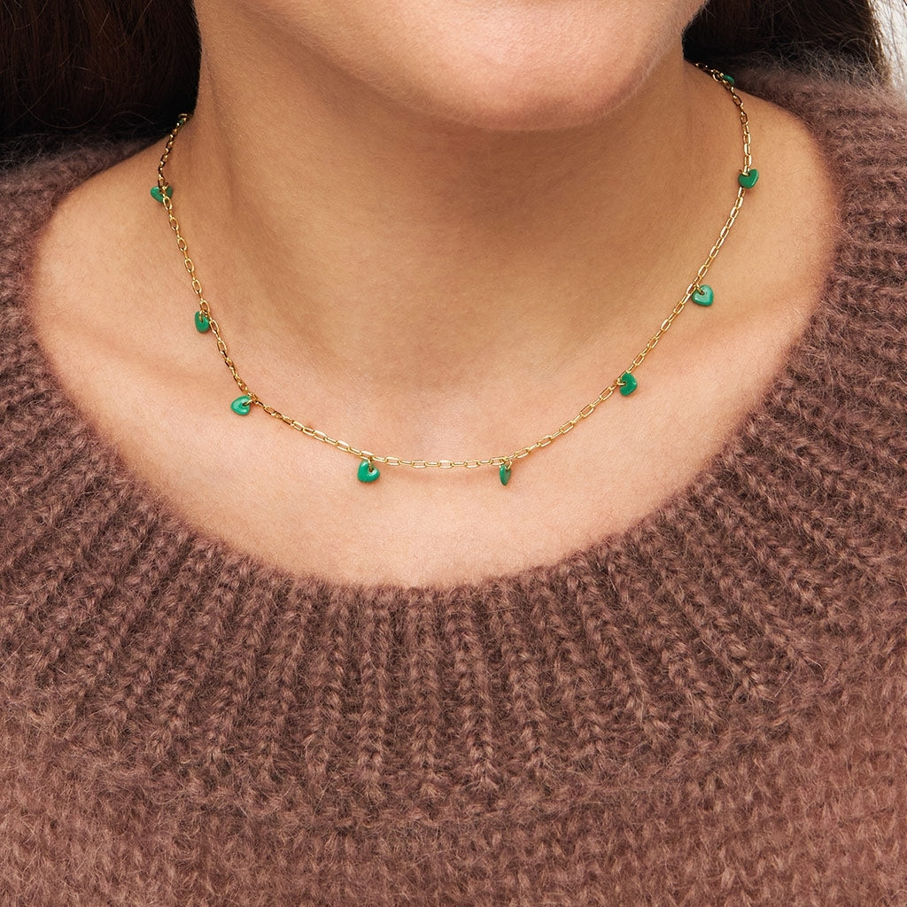 LULU Copenhagen Love U Collier plaqué or Necklaces Light Green