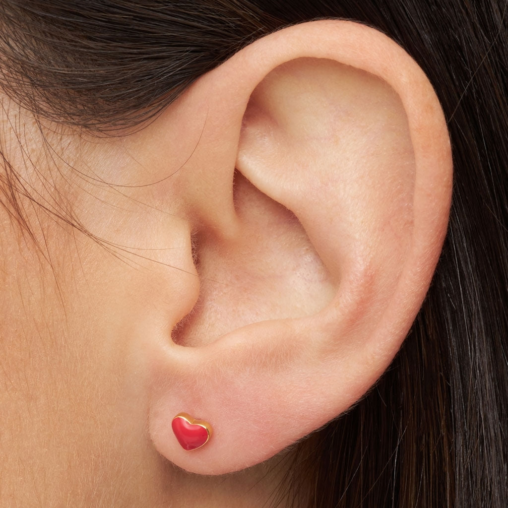 LULU Copenhagen Love U boucle d'oreille 1 pièce Ear stud, 1 pcs Hot Coral