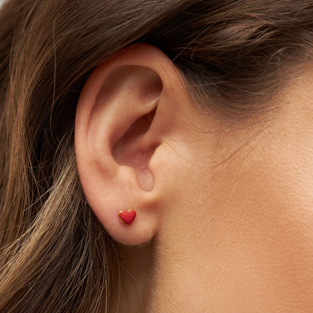 LULU Copenhagen Love U boucle d'oreille 1 pièce Ear stud, 1 pcs Passion Red