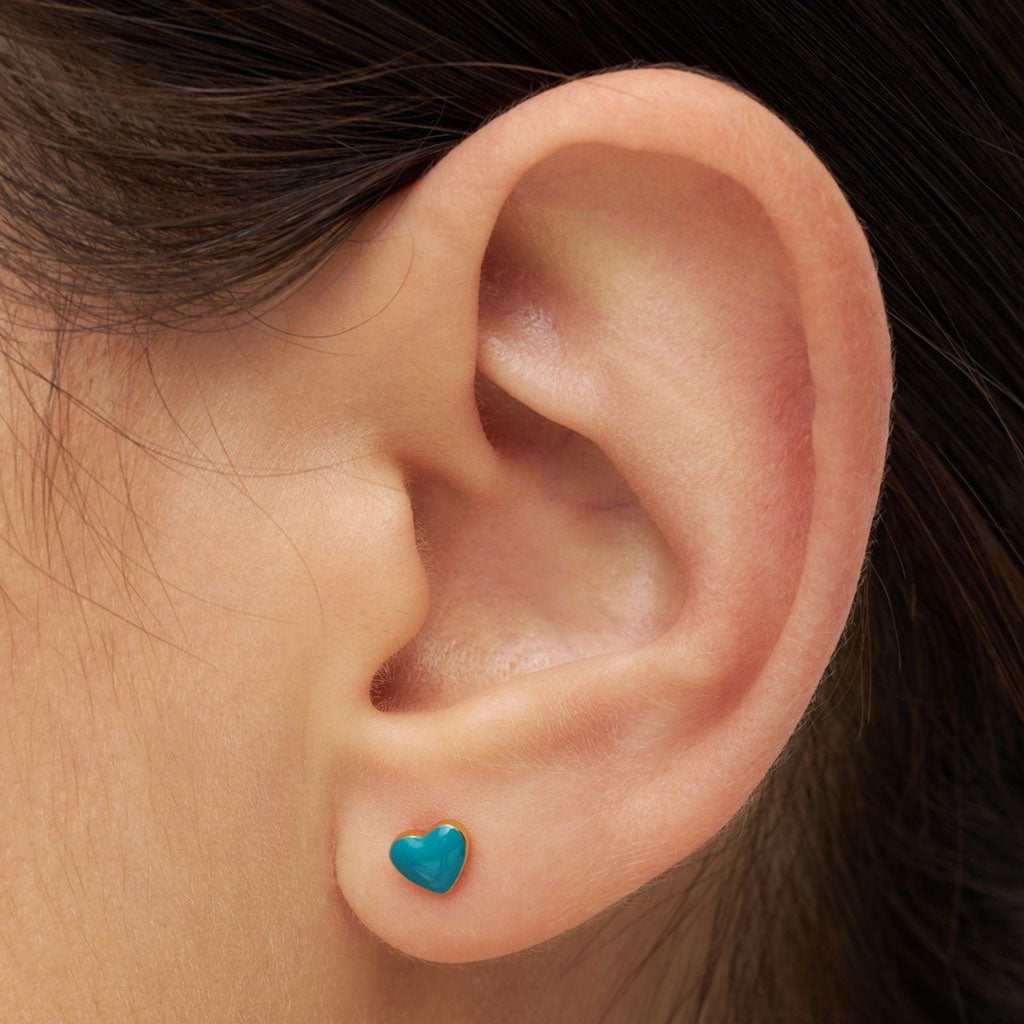 LULU Copenhagen Love U boucle d'oreille 1 pièce Ear stud, 1 pcs Retro Blue