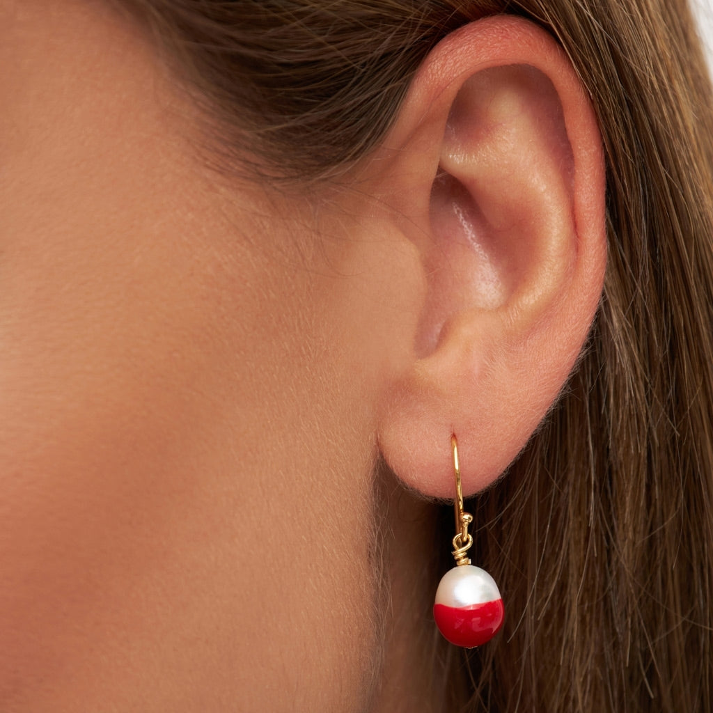 LULU Copenhagen LULU Baroque boucle d'oreille 1 pièce Ear stud, 1 pcs Passion Red