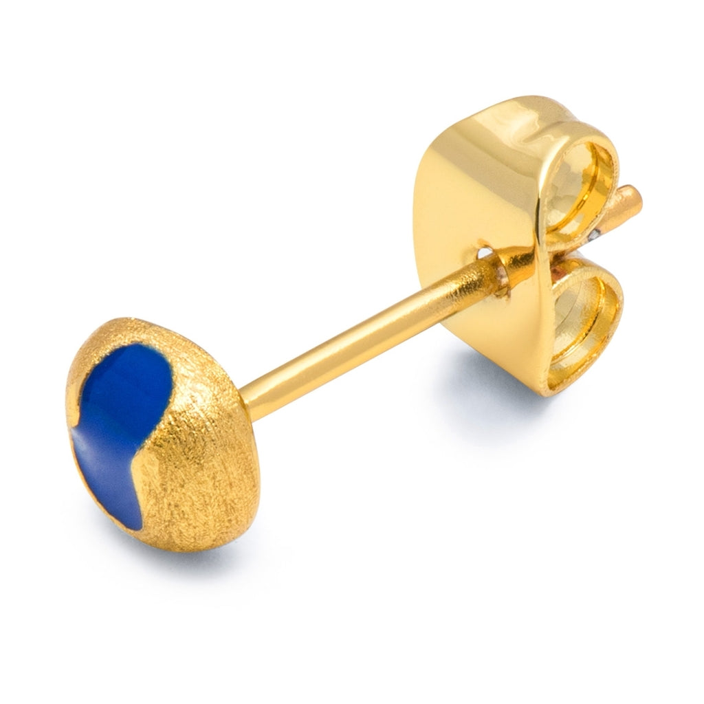 LULU Copenhagen Magic Stone boucle d'oreille 1 pièce plaqué or Ear stud, 1 pcs Dazzling Blue