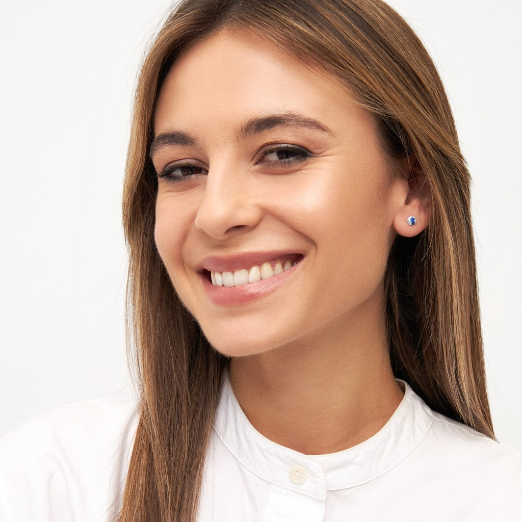 LULU Copenhagen Magic Stone boucle d'oreille 1 pièce plaqué argent Ear stud, 1 pcs Dazzling Blue