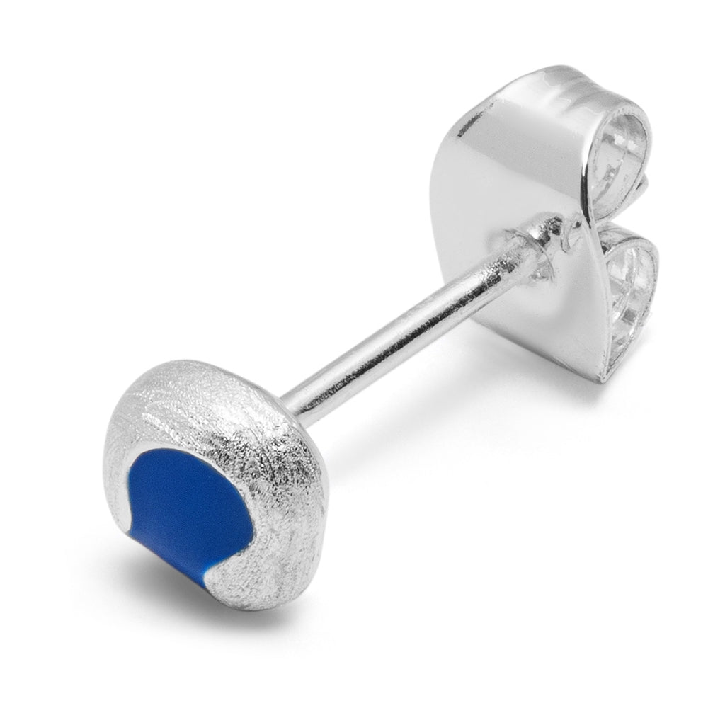LULU Copenhagen Magic Stone boucle d'oreille 1 pièce plaqué argent Ear stud, 1 pcs Dazzling Blue