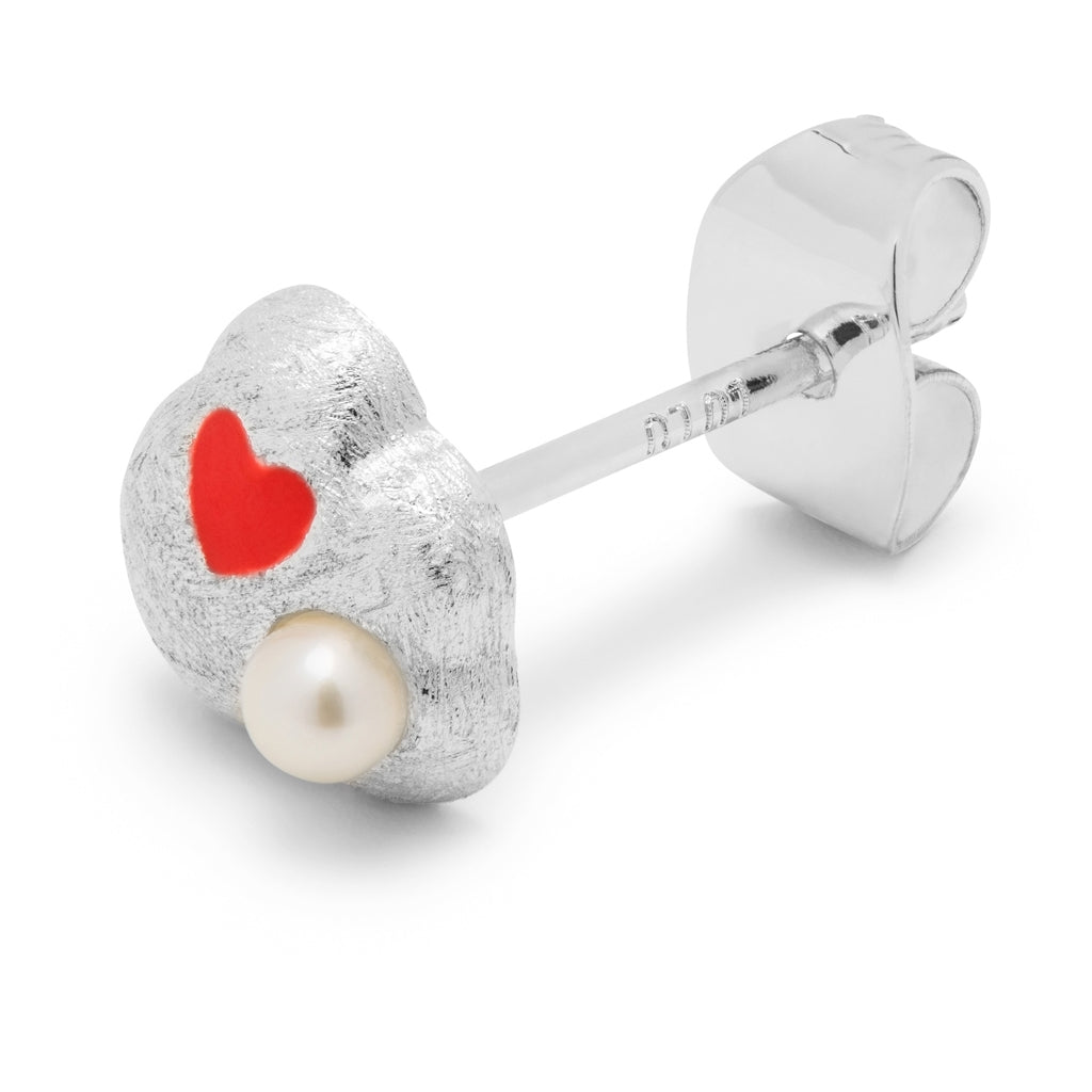 LULU Copenhagen Magic Stone Heart boucle d'oreille 1 pièce Ear stud, 1 pcs Silver Plated