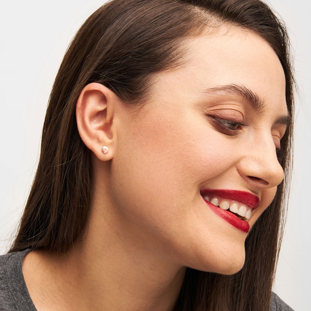 LULU Copenhagen Magic Stone boucle d'oreille 1 pièce plaqué argent Ear stud, 1 pcs Burnt Coral