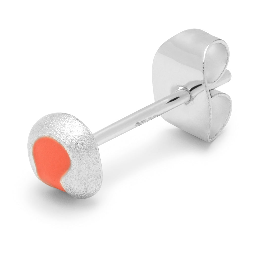LULU Copenhagen Magic Stone boucle d'oreille 1 pièce plaqué argent Ear stud, 1 pcs Burnt Coral