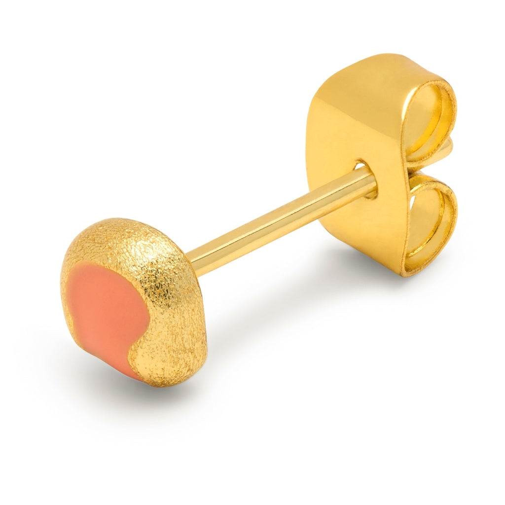 LULU Copenhagen Magic Stone boucle d'oreille 1 pièce plaqué or Ear stud, 1 pcs Burnt Coral