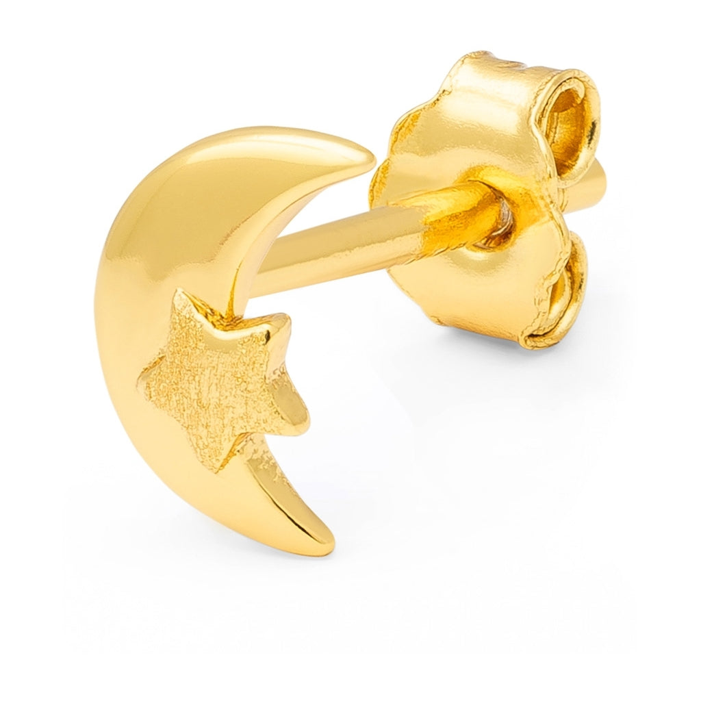 LULU Copenhagen Moon & Star boucle d'oreille 1 pièce Ear stud, 1 pcs Gold Plated
