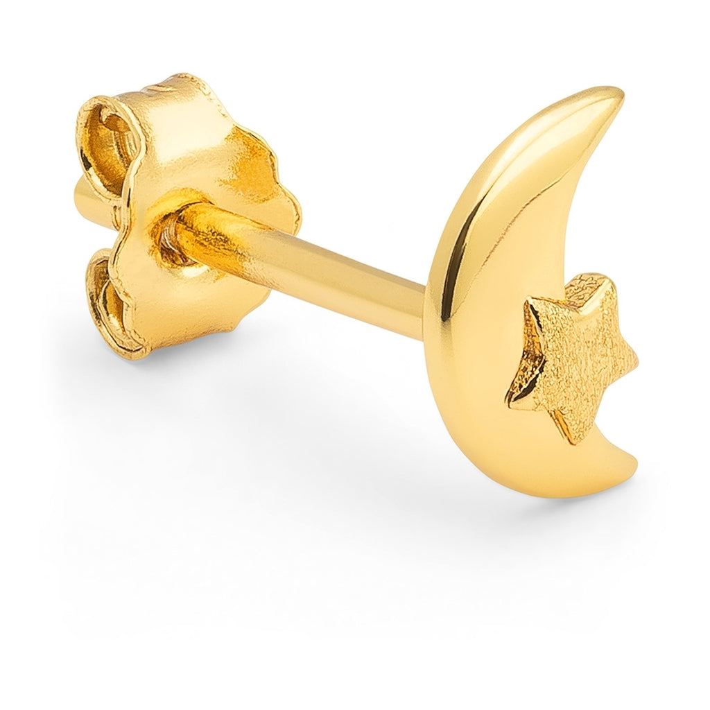 LULU Copenhagen Moon & Star boucle d'oreille 1 pièce Ear stud, 1 pcs Gold Plated