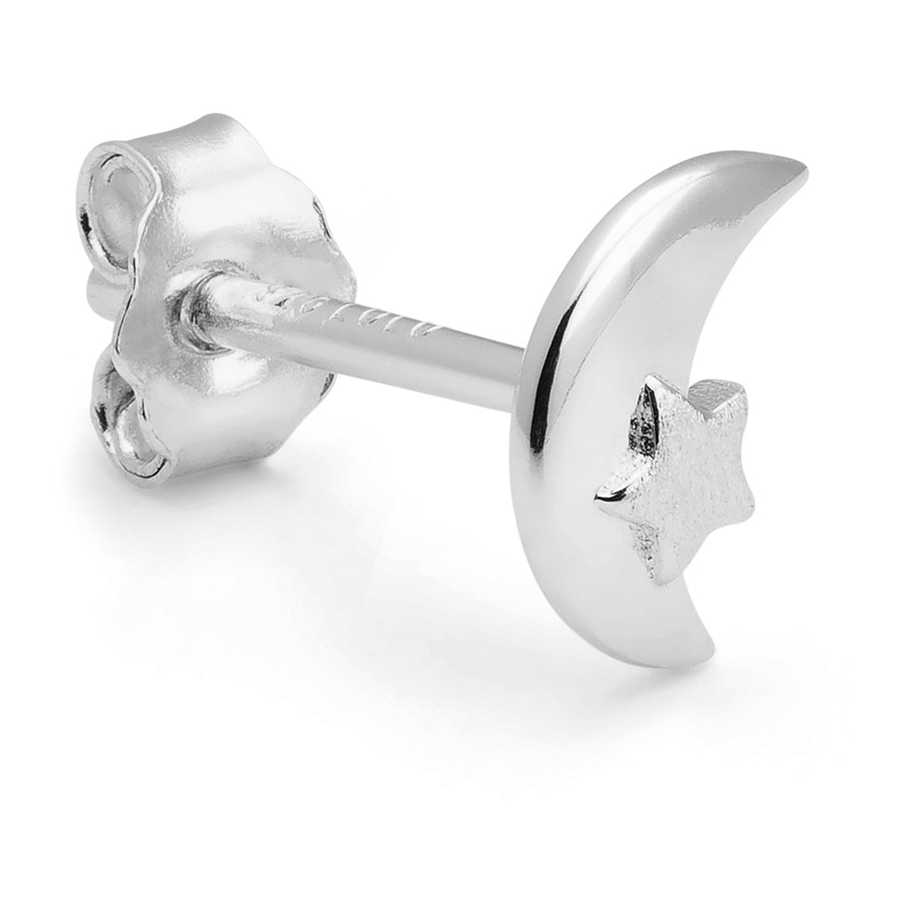 LULU Copenhagen Moon & Star boucle d'oreille 1 pièce Ear stud, 1 pcs Silver