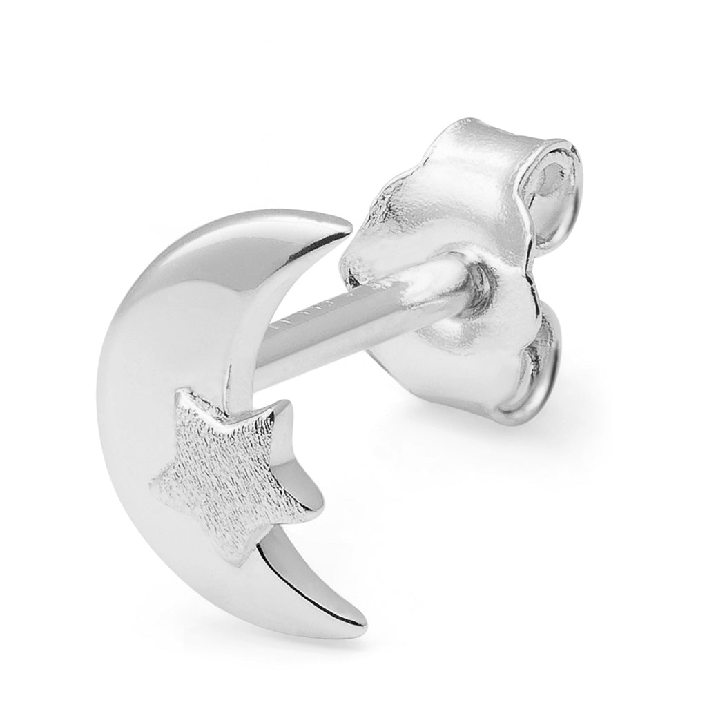LULU Copenhagen Moon & Star boucle d'oreille 1 pièce Ear stud, 1 pcs Silver