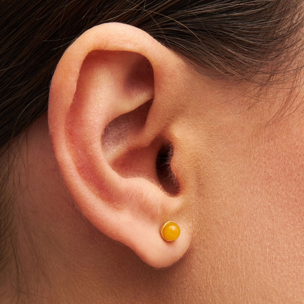 LULU Copenhagen Natural Stone boucle d'oreille 1 pièce Ear stud, 1 pcs Yellow