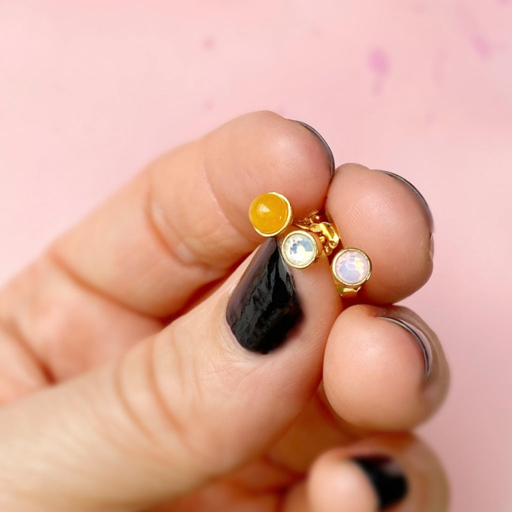 LULU Copenhagen Natural Stone boucle d'oreille 1 pièce Ear stud, 1 pcs Yellow