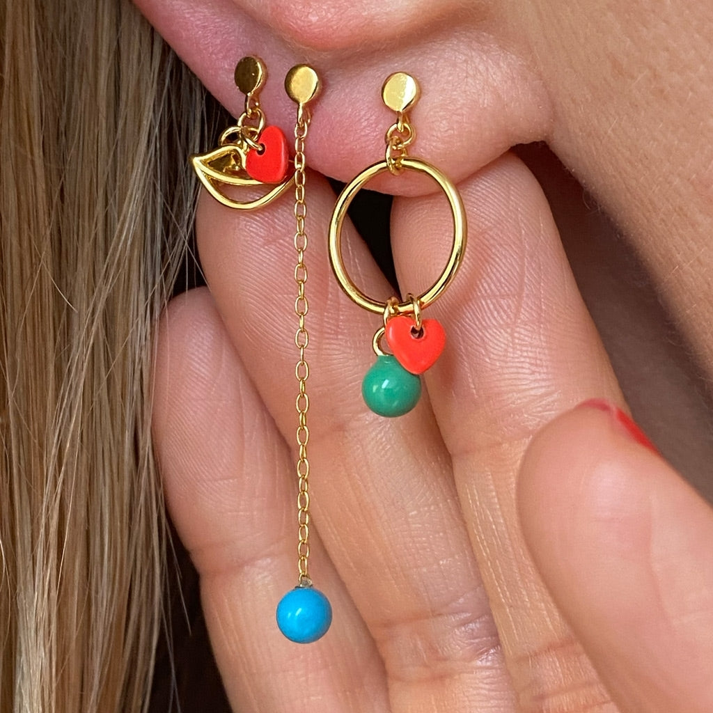 LULU Copenhagen Natural Stone Chain boucle d'oreille 1 pièce Ear stud, 1 pcs