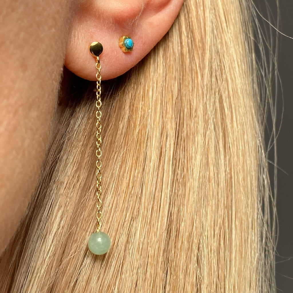 LULU Copenhagen Natural Stone Chain boucle d'oreille 1 pièce Ear stud, 1 pcs