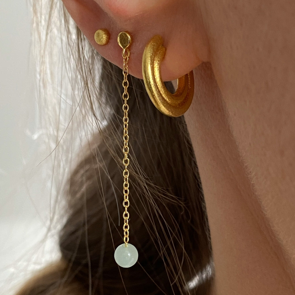 LULU Copenhagen Natural Stone Chain boucle d'oreille 1 pièce Ear stud, 1 pcs