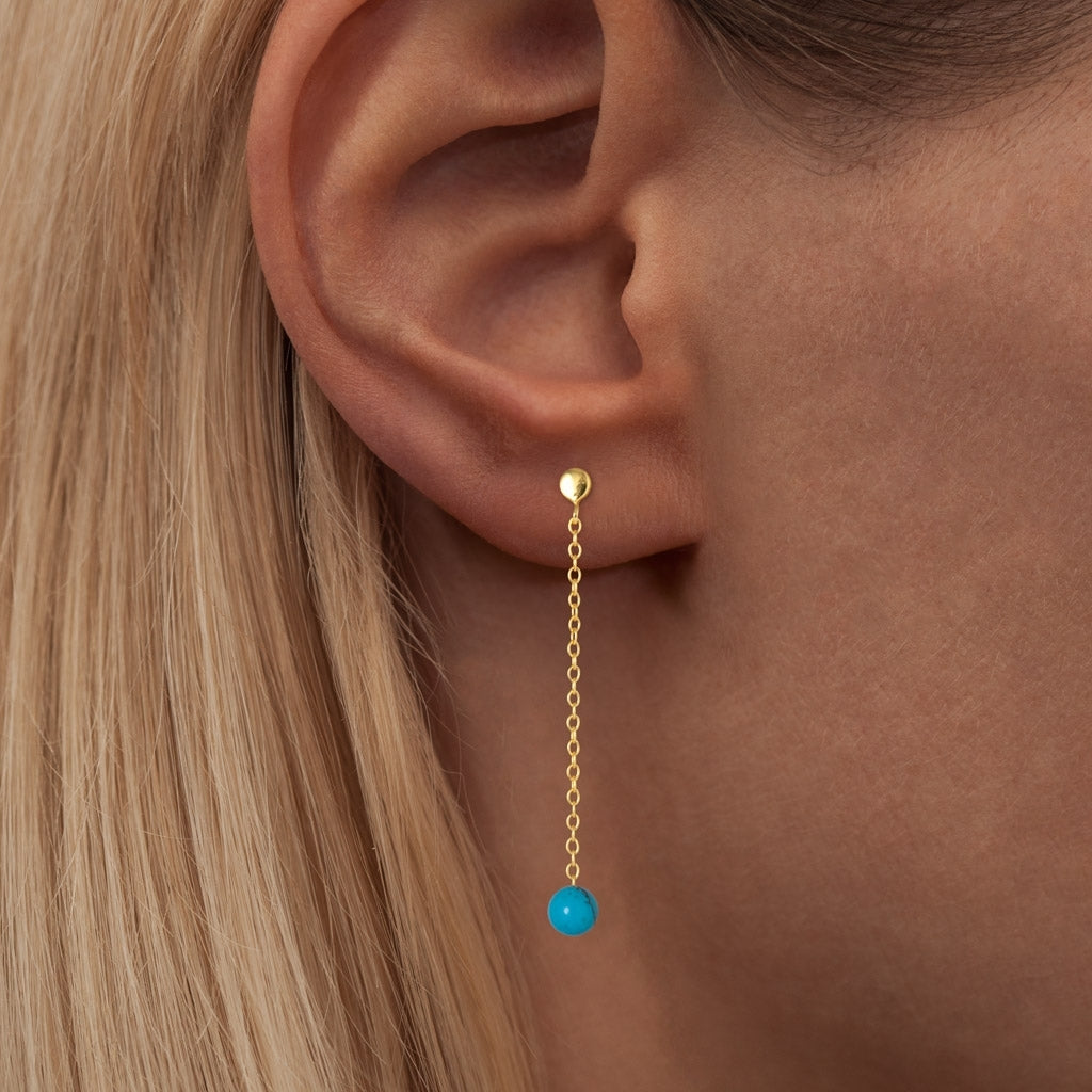 LULU Copenhagen Natural Stone Chain boucle d'oreille 1 pièce Ear stud, 1 pcs
