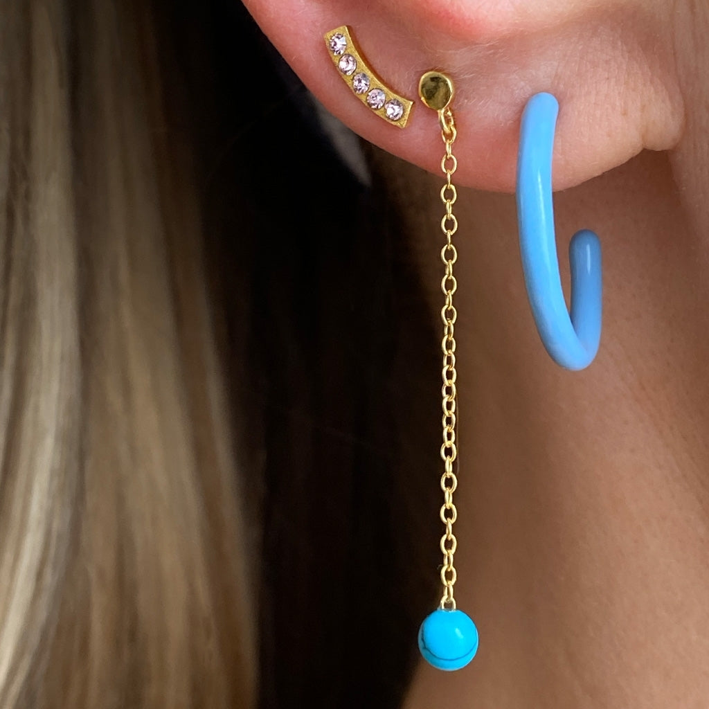 LULU Copenhagen Natural Stone Chain boucle d'oreille 1 pièce Ear stud, 1 pcs