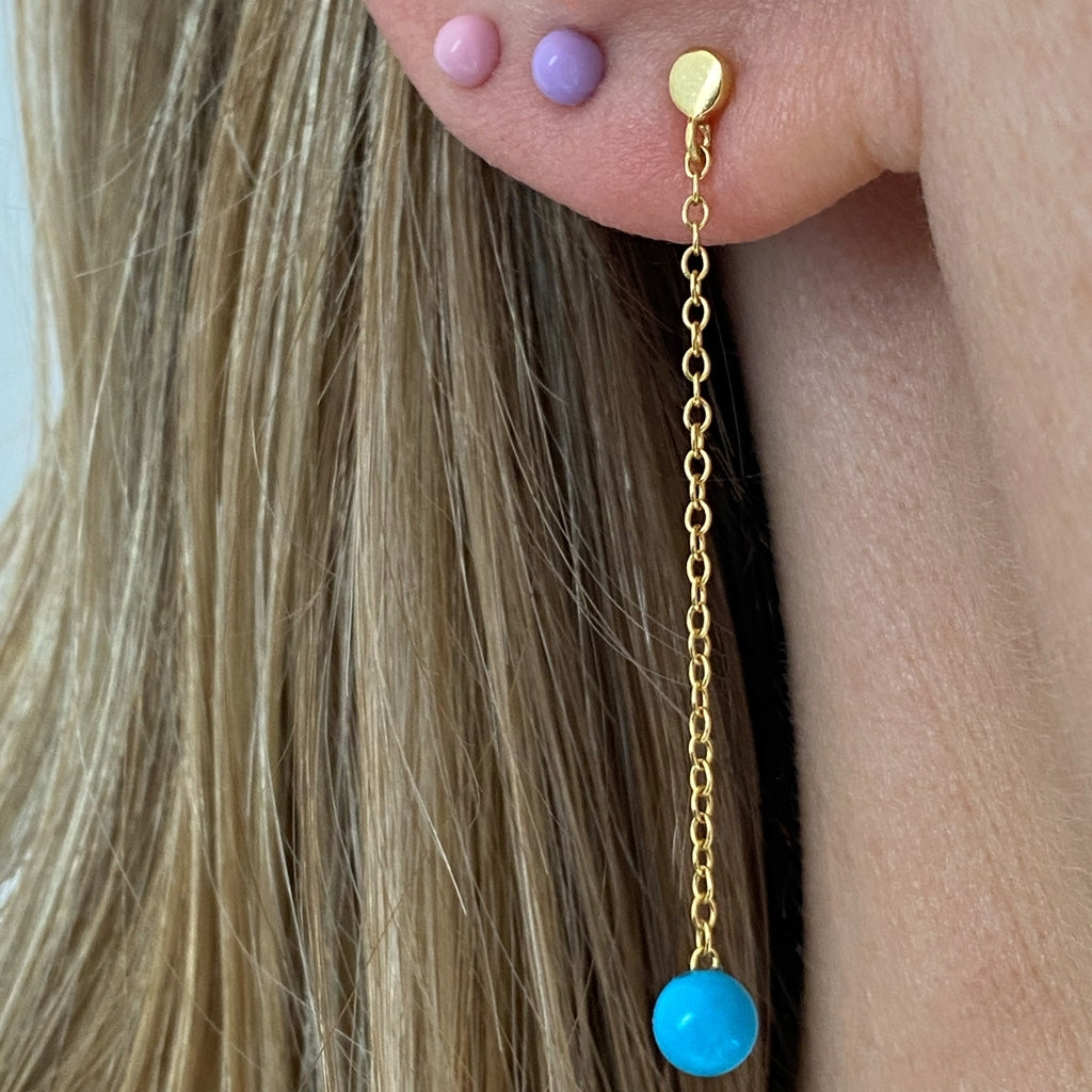 LULU Copenhagen Natural Stone Chain boucle d'oreille 1 pièce Ear stud, 1 pcs