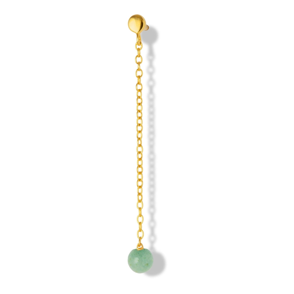 LULU Copenhagen Natural Stone Chain boucle d'oreille 1 pièce Ear stud, 1 pcs Light Green
