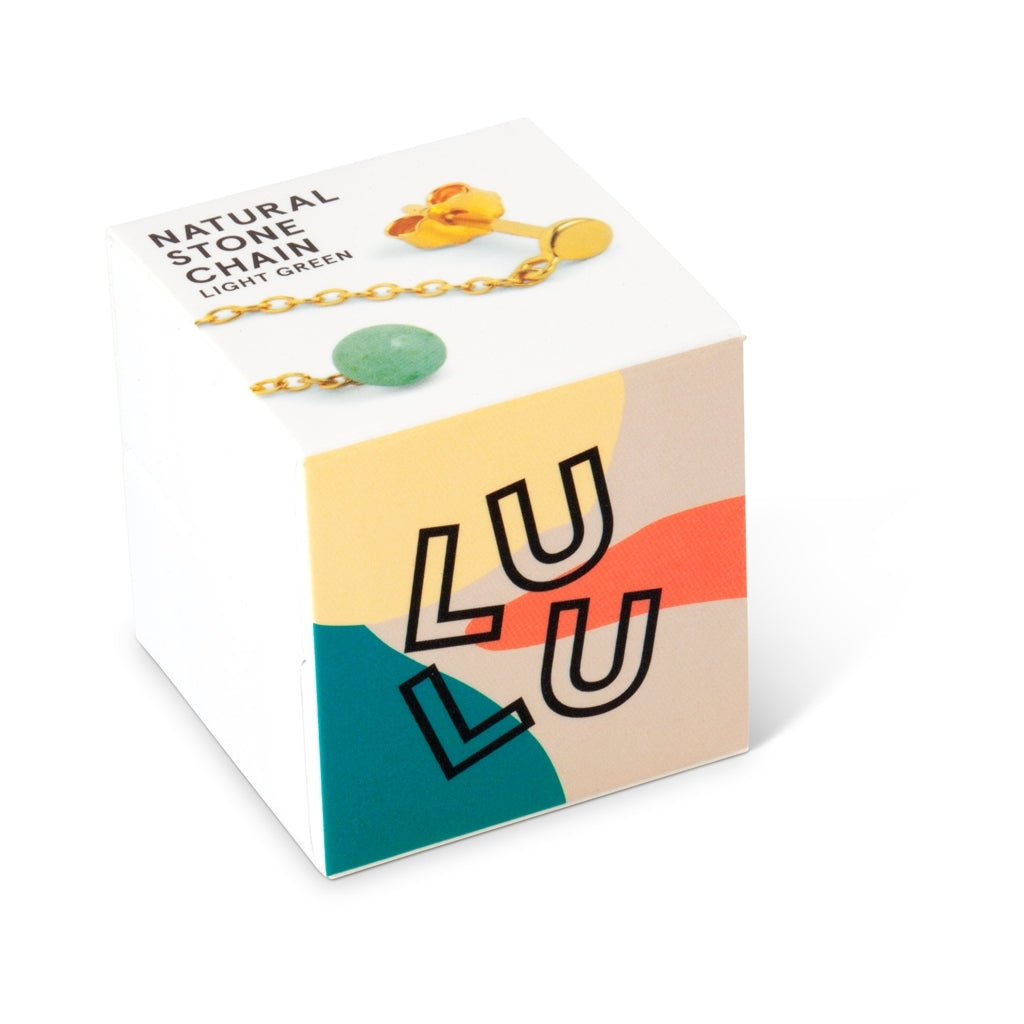 LULU Copenhagen Natural Stone Chain boucle d'oreille 1 pièce Ear stud, 1 pcs Light Green