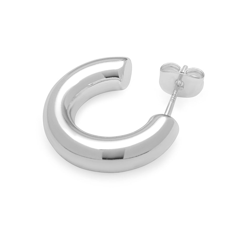 LULU Copenhagen Non Hoops Chunky Small paire brillant Hoops Silver Plated