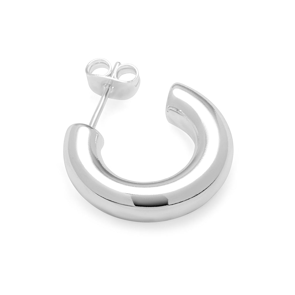 LULU Copenhagen Non Hoops Chunky Small paire brillant Hoops Silver Plated