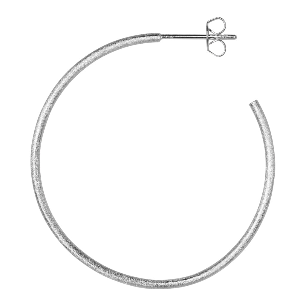 LULU Copenhagen Non Hoops Large paire Hoops Silver Plated